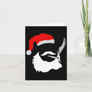 Funny Face Santa Clause Smoking Weed Christmas Card