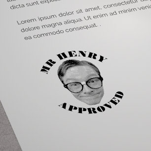 Funny Face Teacher Approved Rubber Stamp