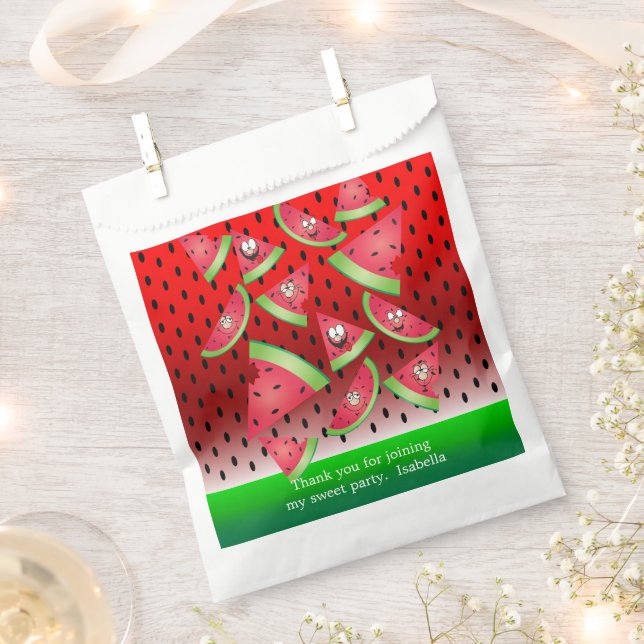 Funny Face Watermelon Design Favour Bag (Clipped)