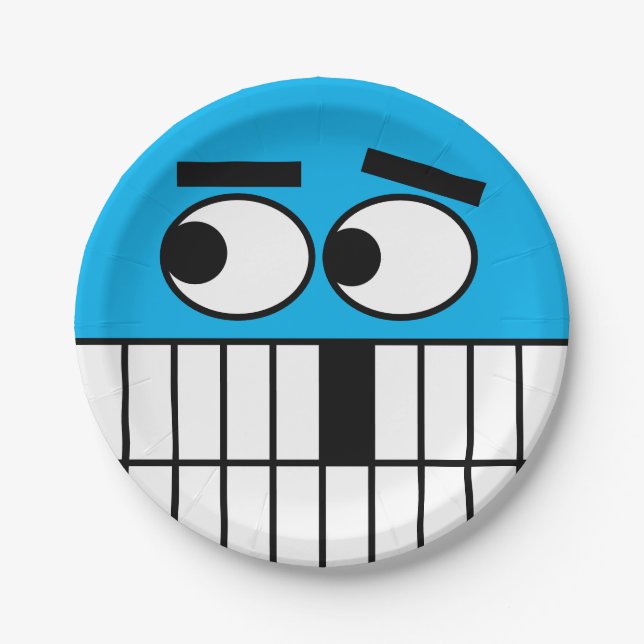 Funny face with missing tooth Birthday party Paper Plate (Front)