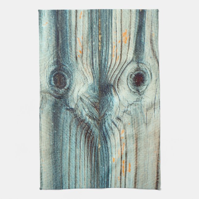 Funny Face, Wood Grain Kitchen Towel (Vertical)