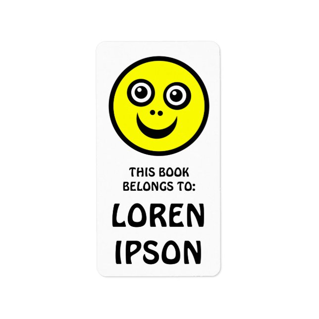 Funny Face - Yellow - Book Plate Label (Front)