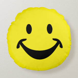 Funny face + your backg. & ideas round pillow