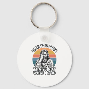 Funny Facepalm Retro Quote Vintage Engraving Shirt Keychain
