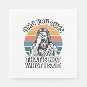 Funny Facepalm Retro Quote Vintage Engraving Shirt Napkin