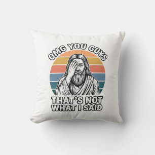 Funny Facepalm Retro Quote Vintage Engraving Shirt Throw Pillow