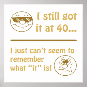 Funny Faces 40th Birthday Poster