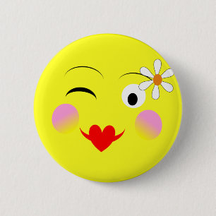 Funny Faces Emotional Cute 2 Inch Round Button