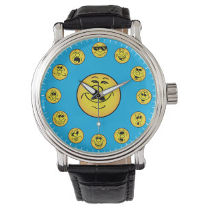 Funny Faces & Expressions Emoji's in Yellow Watch