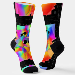 Funny Faces In Black Glasses Socks