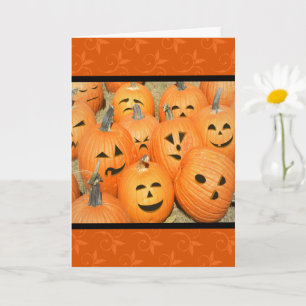 Funny Faces Pumpkin Patch Halloween Card