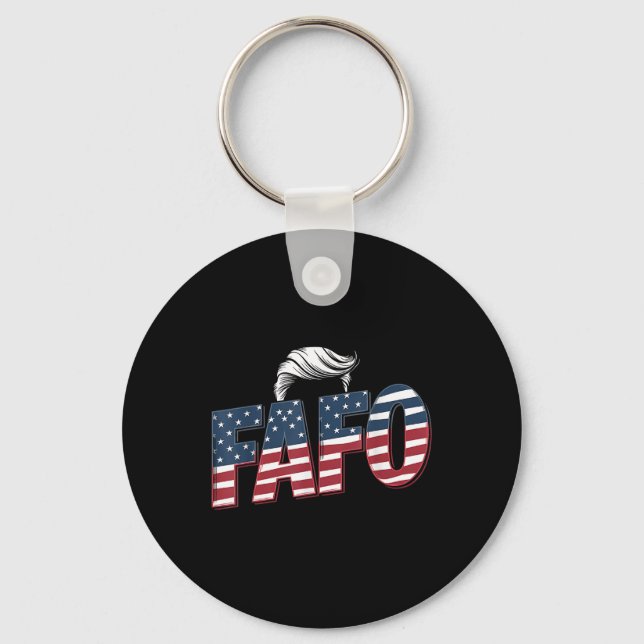 Funny Fafo Trump Photo _2  Keychain (Front)