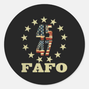 Funny Fafo Trump Photo  Classic Round Sticker