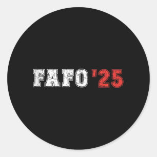 Funny Fafo Trump Photo Usa Flag Retro Vintage Tank Classic Round Sticker