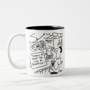 Funny Fairground Darts Stall Two-Tone Coffee Mug