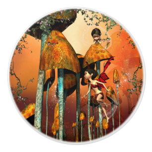 Funny fairy ceramic knob