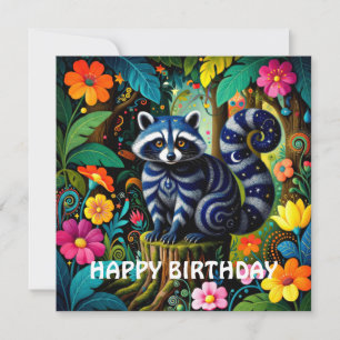 Funny Fairy Raccoon Animal Card