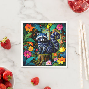Funny Fairy Raccoon Animal Napkin
