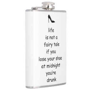 funny Fairytale Cinderella glass slipper Hip Flask