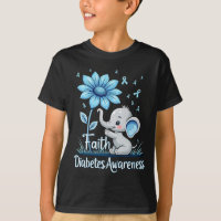 Funny Faith Elephant Sunflower Ribbon Diabetes Awa