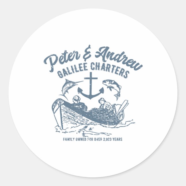 Funny Faith Fishing  Classic Round Sticker (Front)