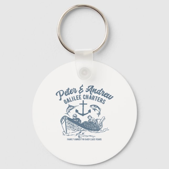 Funny Faith Fishing  Keychain (Front)