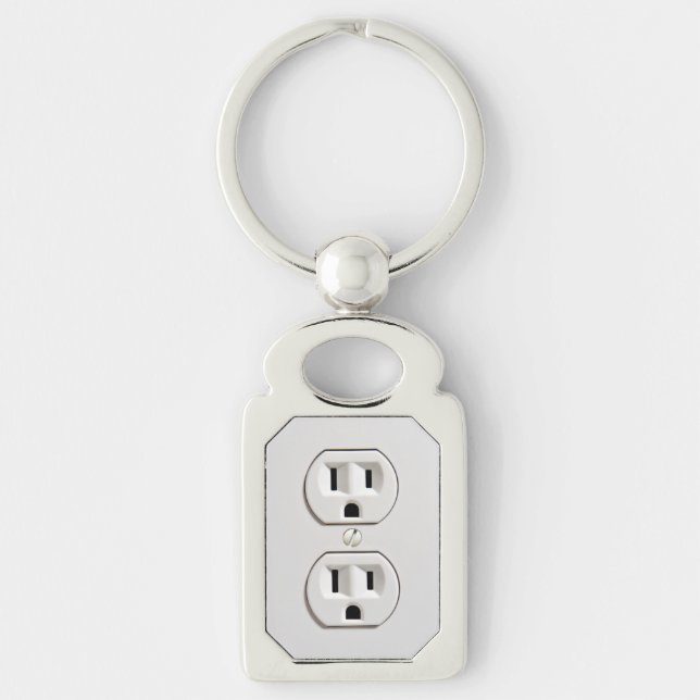 Funny Fake Electrical Outlet Keychain (Front)