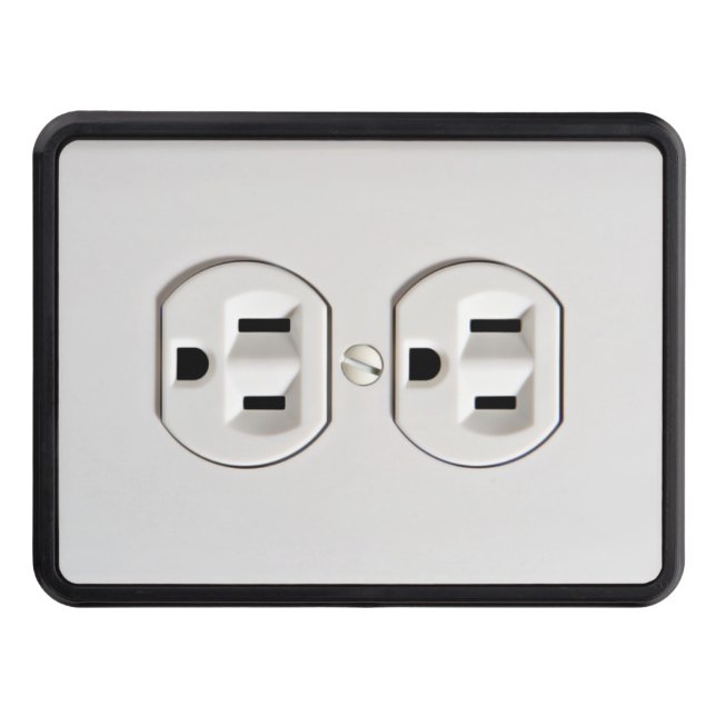 Funny Fake Electrical Outlet Trailer Hitch Cover (Front)