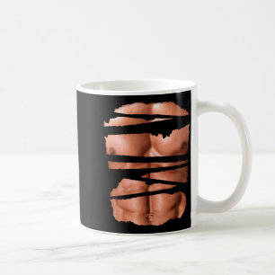 Funny Fake Muscles Fitness Model Chest Six Pack Ab Coffee Mug