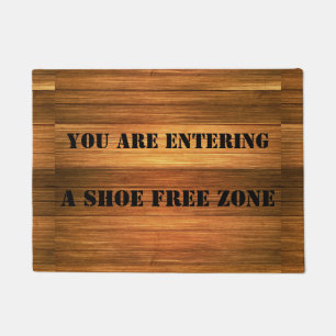 Funny Fake Wood Shoe Free Zone Door Mat