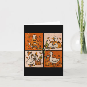 Funny Fall Autumn Pumpkin Latte Goose Lover Pumpki Card