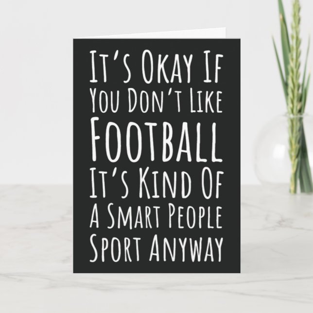 Funny Fall Greeting Cards For Football Fans Player (Front)