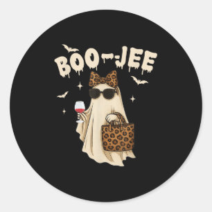 Funny Fall Halloween Ghost Boujee Boo Jee Soky Sea Classic Round Sticker