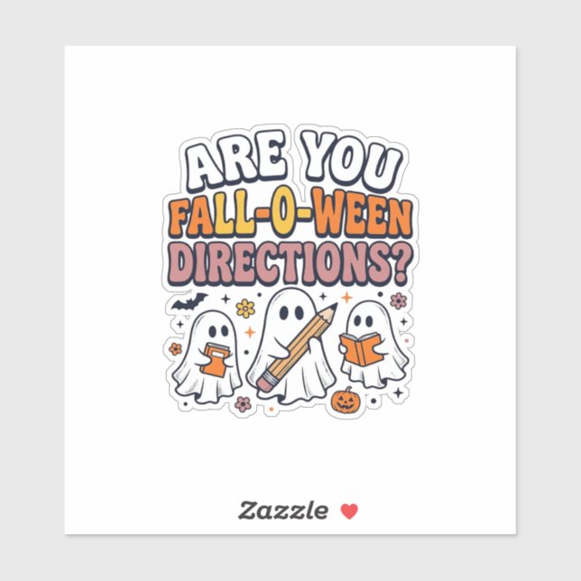 Funny Fall Halloween Teacher Ghost Directions Shir (Sheet)