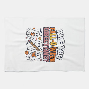 Funny Fall Halloween Teacher Ghost Directions Shir Kitchen Towel