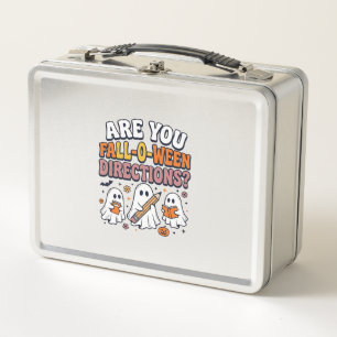 Funny Fall Halloween Teacher Ghost Directions Shir Metal Lunch Box