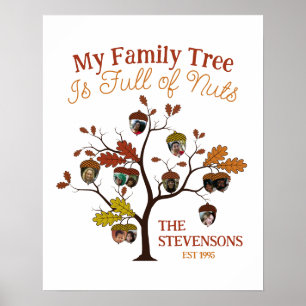 Funny Fall Photo Family Tree is Full of Nuts   Poster