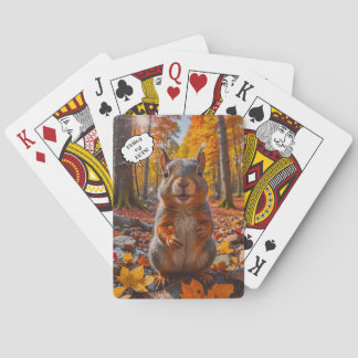 Funny Fall Squirrel Classic Playing Cards