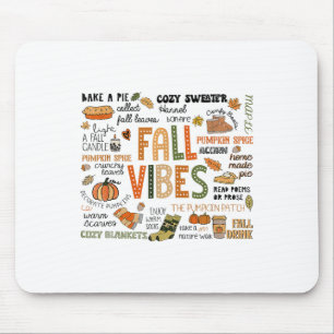 Funny Fall Vibes Autumn Pumpkins Fall Leaves Hallo Mouse Pad