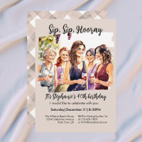 Funny Fall Wine Tasting Woman's 40th Birthday Invi