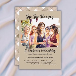 Funny Fall Wine Tasting Woman's 40th Birthday Invitation