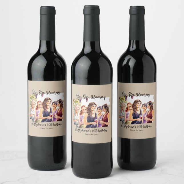 Funny Fall Wine Tasting Woman's 50th Birthday Wine Label (Bottles)