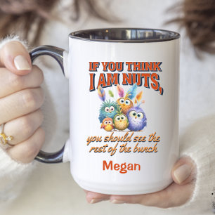 Funny Family Birds Sarcastic Humour Personalized Two-Tone Coffee Mug