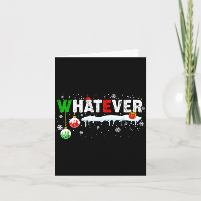 Funny Family Christmas Pajamas Matching Whatever  Card (Front)