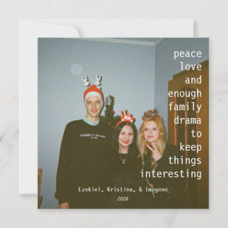 Funny Family Drama Photo Holiday Card