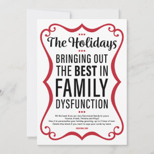 Funny Family Dysfunction Holiday Card With Photos