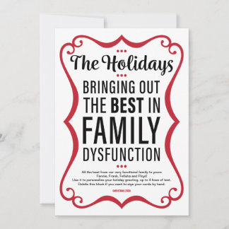 Funny Family Dysfunction Holiday Card With Photos