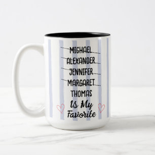 Funny Family Favourite Child Personalized Names Two-Tone Coffee Mug