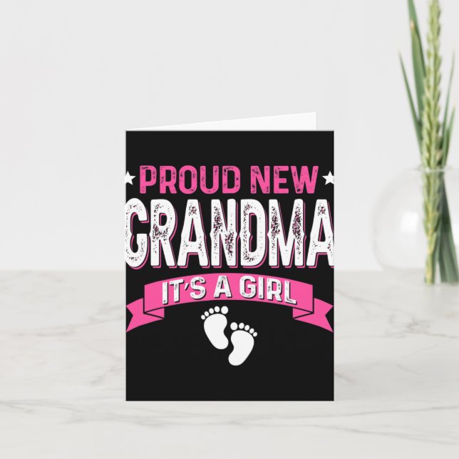 Funny Family Gender Reveal Proud New Grandma It's  Card (Front)