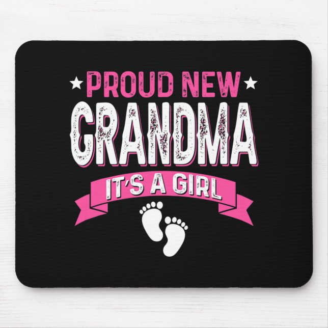 Funny Family Gender Reveal Proud New Grandma It's  Mouse Pad (Front)